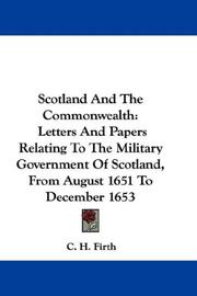 Scotland and the Commonwealth by Firth, C. H.