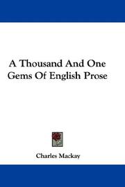 Cover of: A Thousand And One Gems Of English Prose