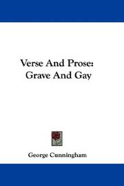 Cover of: Verse And Prose by George Cunningham