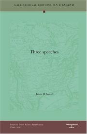 Cover of: Three speeches