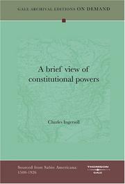 Cover of: A brief view of constitutional powers