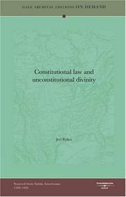 Cover of: Constitutional law and unconstitutional divinity