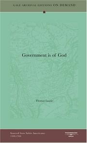 Cover of: Government is of God