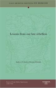 Cover of: Lessons from our late rebellion | Andrew P. (Andrew Preston) Peabody
