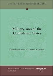 Cover of: Military laws of the Confederate States