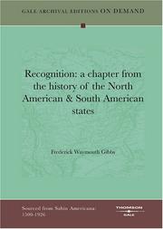Cover of: Recognition: a chapter from the history of the North American & South American states