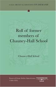 Cover of: Roll of former members of Chauncy-Hall School