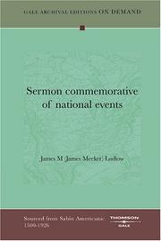 Cover of: Sermon commemorative of national events by James M (James Meeker) Ludlow