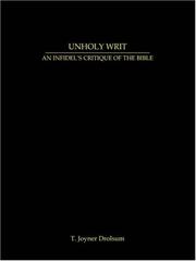 Cover of: UNHOLY WRIT | T. Joyner Drolsum