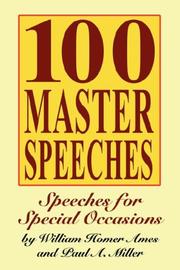 Cover of: 100 Master Speeches | William Homer Ames