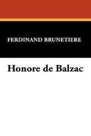 Cover of: Honore de Balzac