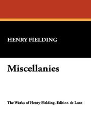 Cover of: Miscellanies