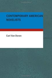 Cover of: Contemporary American Novelists by Carl Van Doren