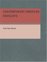 Cover of: Contemporary American Novelists (Large Print Edition) by Carl Van Doren