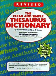 Cover of: The Clear And Simple Thesaurus Dictionary by Harriet Wittels, Joan Greisman, Harriet Wittels, Joan Greisman