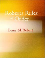 Cover of: Robert\'s Rules of Order (Large Print Edition) by Henry M. Robert