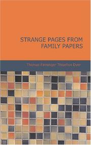 Cover of: Strange Pages from Family Papers by T. F. Thiselton Dyer
