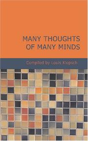 Cover of: Many Thoughts of Many Minds by Louis Klopsch