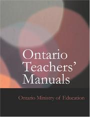 Cover of: Ontario Teachers&apos; Manuals (Large Print Edition) by Ontario. Ministry of Education.
