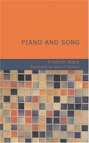 Cover of: Piano and Song | Friedrich Wieck
