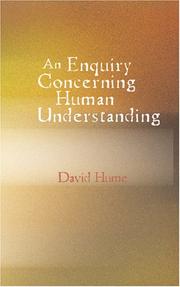 Cover of: An Enquiry Concerning Human Understanding by David Hume