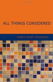 Cover of: All Things Considered (Large Print Edition) by Gilbert Keith Chesterton