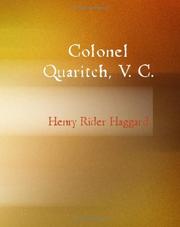 Cover of: Colonel Quaritch V.C. (Large Print Edition) by H. Rider Haggard