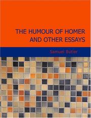 Cover of: The Humour of Homer and Other Essays (Large Print Edition) by Samuel Butler, Samuel Butler