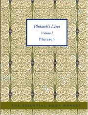 Cover of: Plutarch&apos;s Lives Volume I (Large Print Edition)