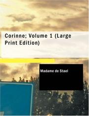 Cover of: Corinne; Volume 1 (Large Print Edition): Or; Italy
