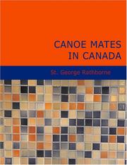 Cover of: Canoe Mates in Canada (Large Print Edition) by Rathborne, St. George