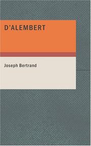 Cover of: D'Alembert