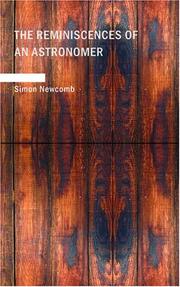 Cover of: The Reminiscences of an Astronomer by Simon Newcomb