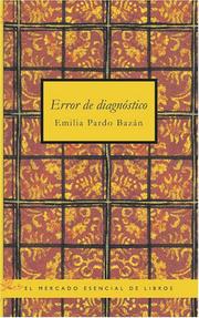 Cover of: Error de Diagnostico by Emilia Pardo Bazán