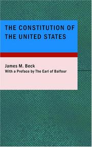 Cover of: The Constitution of the United States by James M. Beck