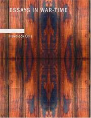 Cover of: Essays in War-Time (Large Print Edition) by Havelock Ellis