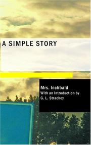 Cover of: A Simple Story by Mrs. Inchbald