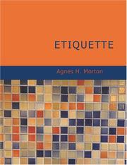 Etiquette by Agnes H. Morton