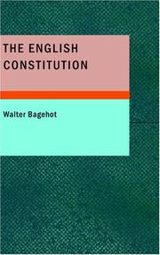 Cover of: The English Constitution by Walter Bagehot