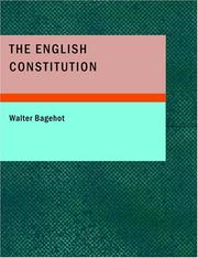 Cover of: The English Constitution (Large Print Edition) by Walter Bagehot
