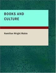 Cover of: Books and Culture (Large Print Edition) by Hamilton Wright Mabie