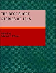 Cover of: The Best Short Stories of 1915 by Edward J. O'Brien