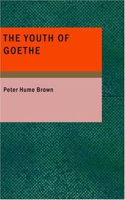 Cover of: The Youth of Goethe