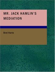 Cover of: Mr. Jack Hamlin's Mediation (Large Print Edition) by Bret Harte