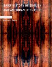 Cover of: Brief History of English and American Literature (Large Print Edition)