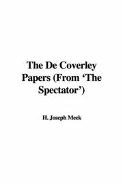 Cover of: The De Coverley Papers (From 'The Spectator') by H. Joseph Meek