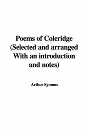 Cover of: Poems of Coleridge (Selected and arranged With an introduction and notes)