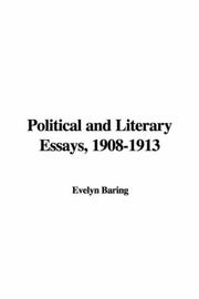 Cover of: Political and Literary Essays, 1908-1913 by Evelyn Baring