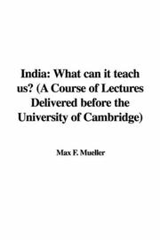 Cover of: India by Max F. Mueller