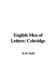 Cover of: English Men of Letters: Coleridge